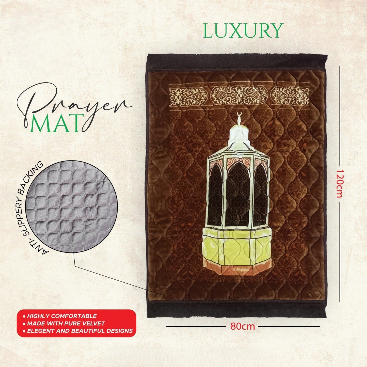 Luxe Printed Soft Foamed Prayer Rugs